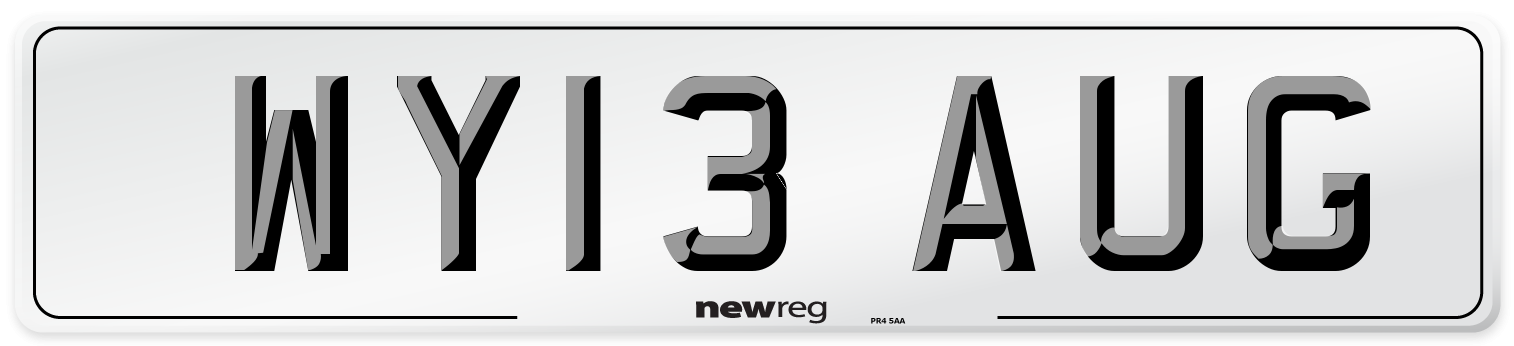 WY13 AUG Number Plate from New Reg
